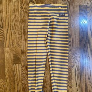 Matilda Jane Gray and Yellow Striped Ruffle Leggings- Paint by Number